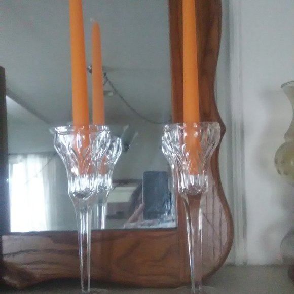 Waterford Marquis Pair of Crystal Candlesticks - Picture 1 of 4